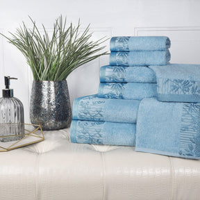 Wisteria Cotton Floral Jacquard 8 Piece Towel Set