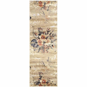 Washed Floral Medallion Indoor Area Rug Or Runner Rug