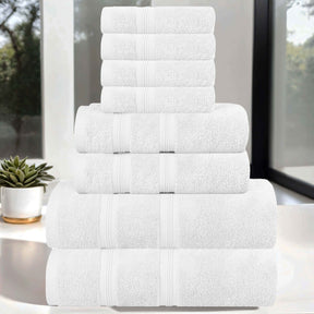 Smart Dry Zero Twist Cotton Medium Weight 8 Piece Assorted Towel Set