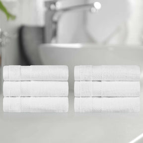 Egyptian Cotton Dobby Border Medium Weight 6 Piece Hand Towel Set