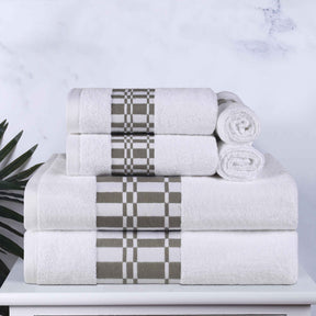 Larissa Cotton Geometric Border 6 Piece Assorted Towel Set