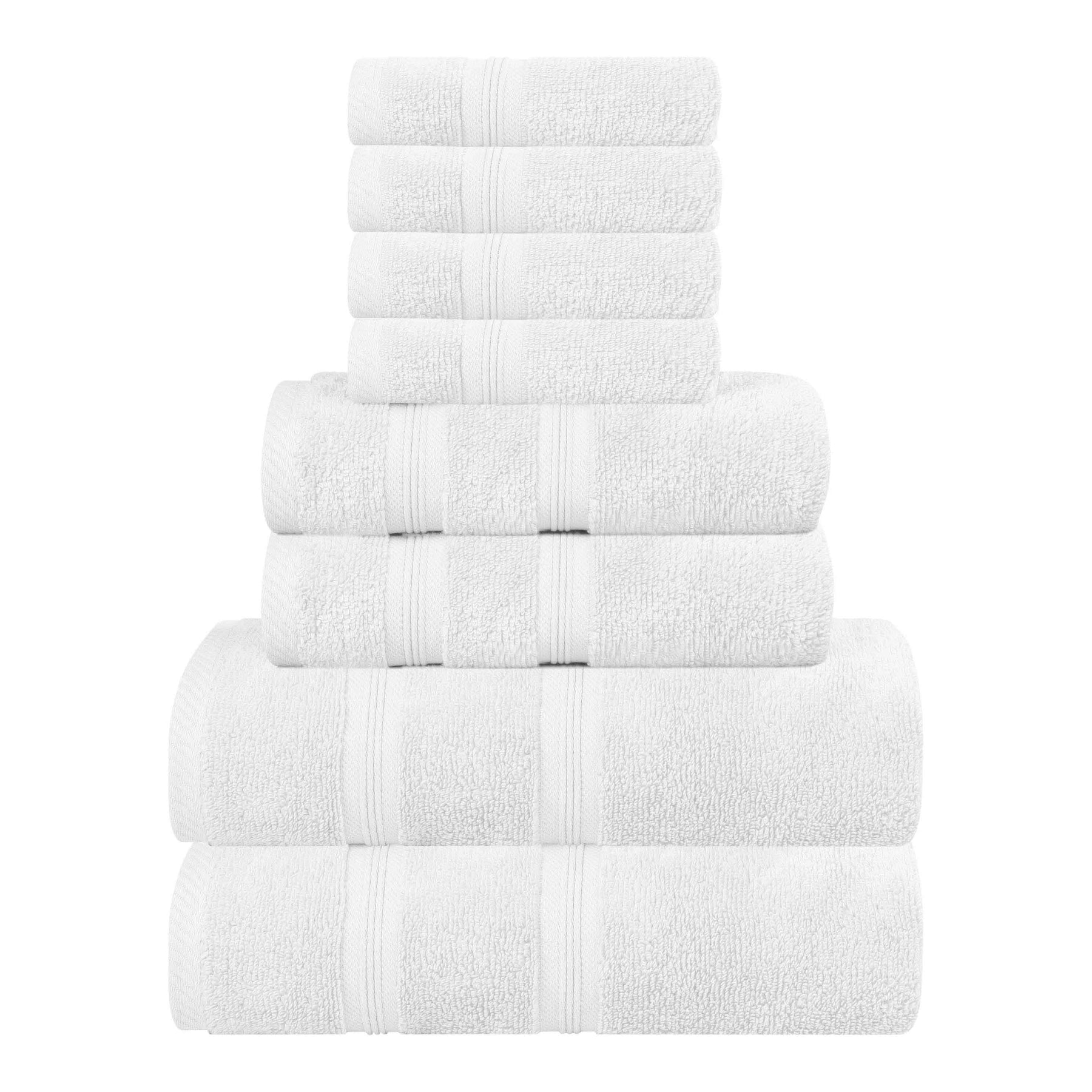 Smart Dry Zero Twist Cotton Medium Weight 8 Piece Assorted Towel Set