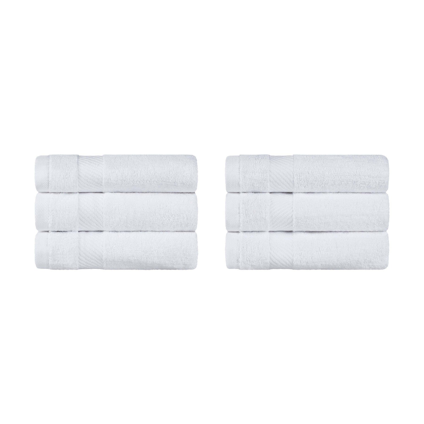 Egyptian Cotton Dobby Border Medium Weight 6 Piece Hand Towel Set