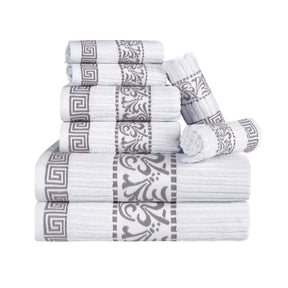 Superior Athens Cotton Greek Key Trim 8 Piece Towel Set