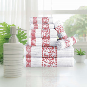 Superior Athens Cotton Greek Key Trim 8 Piece Towel Set