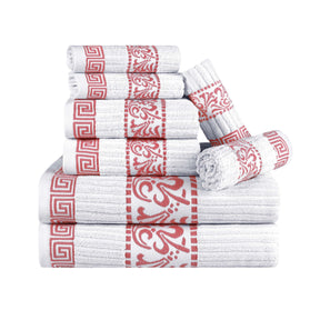 Superior Athens Cotton Greek Key Trim 8 Piece Towel Set