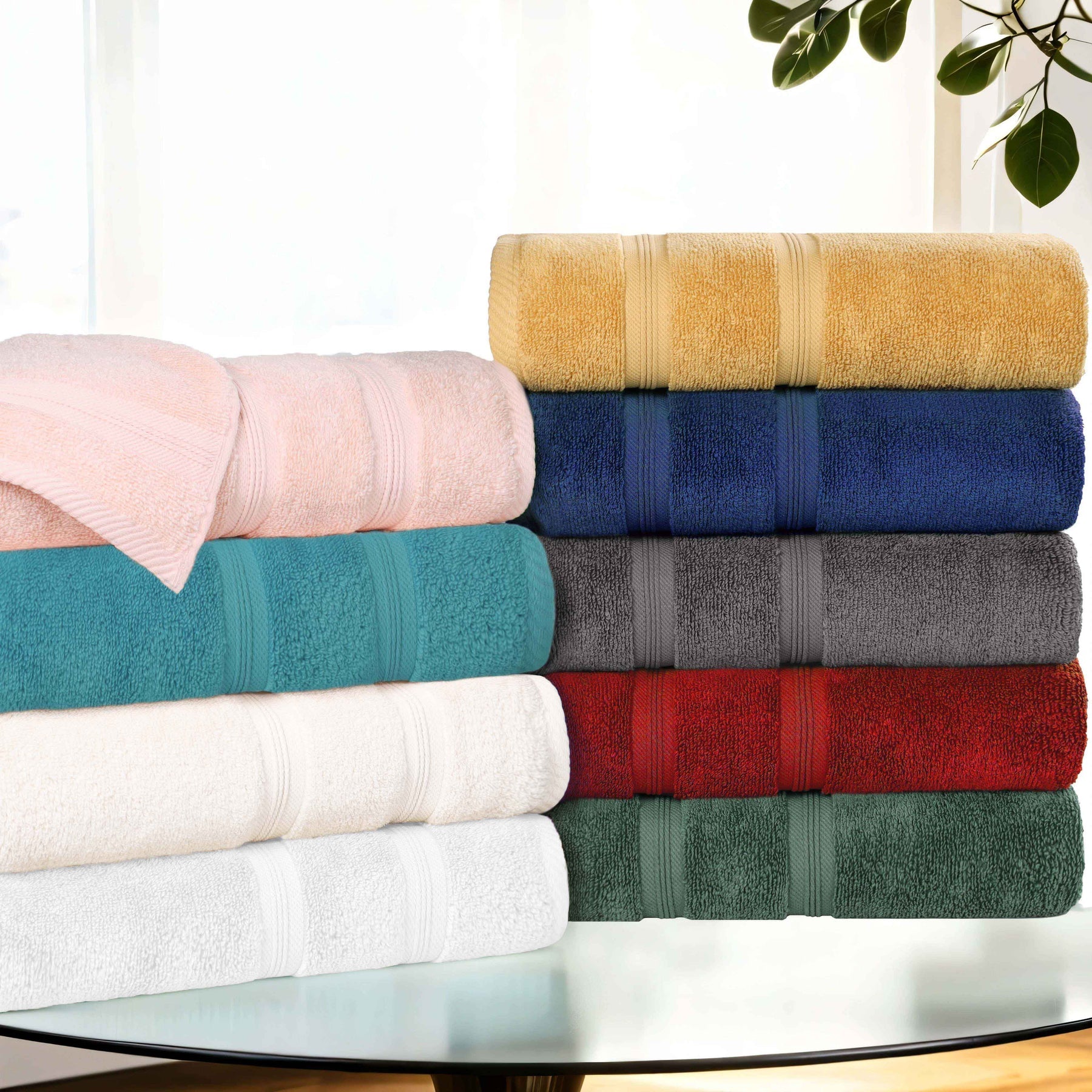 Smart Dry Zero Twist Cotton Medium Weight 8 Piece Assorted Towel Set