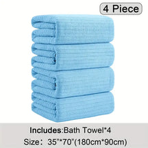 Oversized Microfiber Bath Towels Set - Soft, Absorbent, Quick-Dry