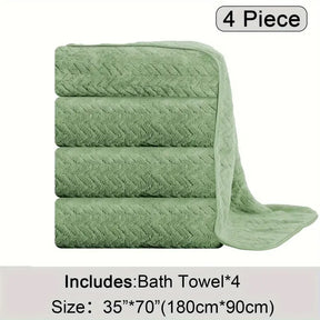 Oversized Microfiber Bath Towels Set - Soft, Absorbent, Quick-Dry