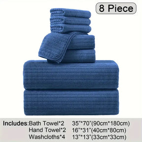 Oversized Microfiber Bath Towels Set - Soft, Absorbent, Quick-Dry