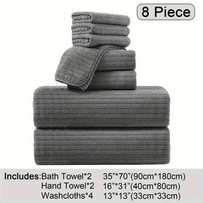 Oversized Microfiber Bath Towels Set - Soft, Absorbent, Quick-Dry