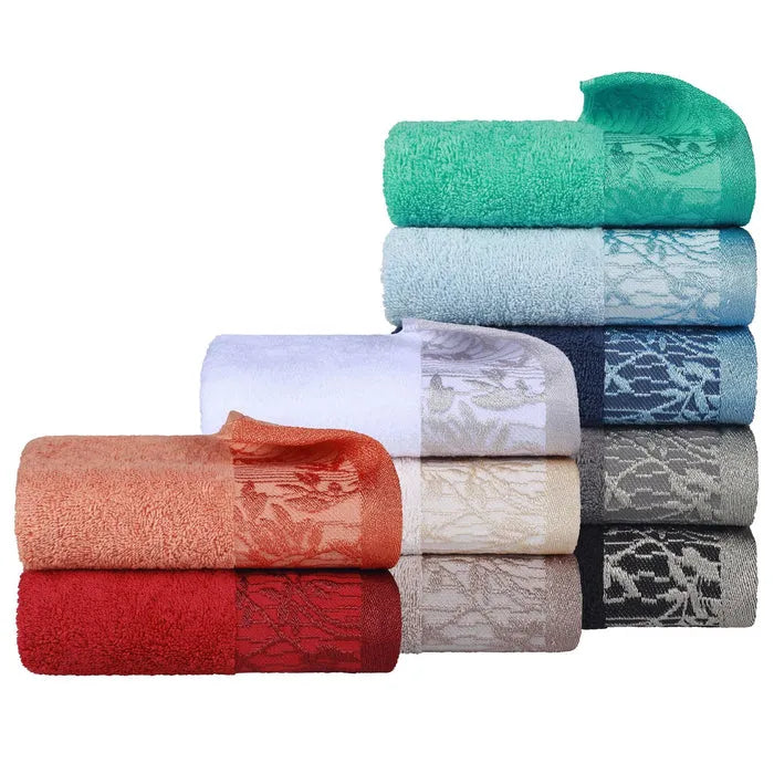 Wisteria Cotton Floral Jacquard Quick Dry 6 Piece Towel Set