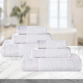 Wisteria Cotton Floral Jacquard Quick Dry 6 Piece Towel Set