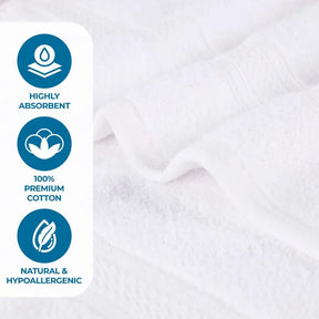 Chevron Zero Twist Cotton Solid and Jacquard 6 Piece Towel Set