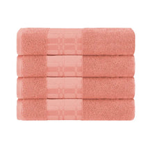 Larissa Cotton Geometric Border Bath Towel Set of 4