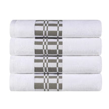 Larissa Cotton Geometric Border Bath Towel Set of 4