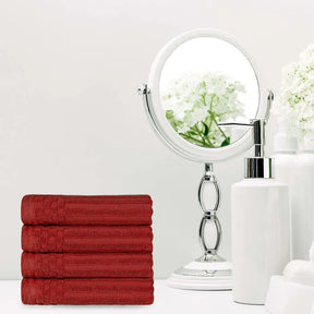 Soho Ribbed Cotton Super Absorbent 4 Piece Hand Towel Set