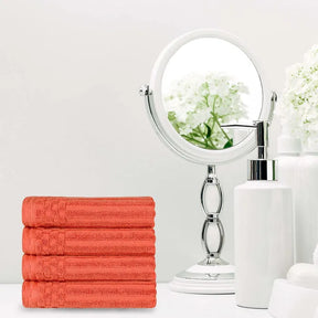 Soho Ribbed Cotton Super Absorbent 4 Piece Hand Towel Set