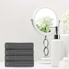 Soho Ribbed Cotton Super Absorbent 4 Piece Hand Towel Set