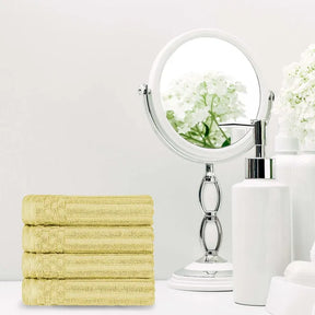 Soho Ribbed Cotton Super Absorbent 4 Piece Hand Towel Set