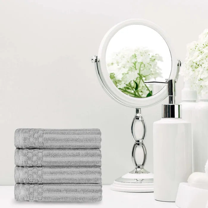 Soho Ribbed Cotton Super Absorbent 4 Piece Hand Towel Set