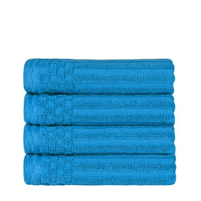 Soho Ribbed Cotton Super Absorbent 4 Piece Hand Towel Set