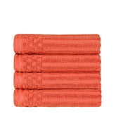 Soho Ribbed Cotton Super Absorbent 4 Piece Hand Towel Set