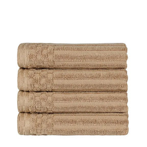 Soho Ribbed Cotton Super Absorbent 4 Piece Hand Towel Set