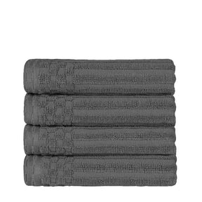 Soho Ribbed Cotton Super Absorbent 4 Piece Hand Towel Set