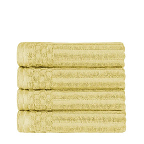 Soho Ribbed Cotton Super Absorbent 4 Piece Hand Towel Set