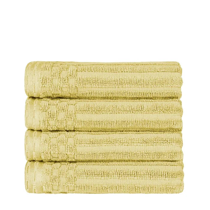 Soho Ribbed Cotton Super Absorbent 4 Piece Hand Towel Set