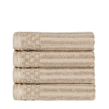 Soho Ribbed Cotton Super Absorbent 4 Piece Hand Towel Set