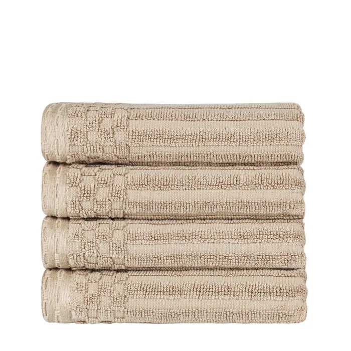 Soho Ribbed Cotton Super Absorbent 4 Piece Hand Towel Set