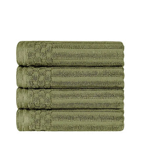 Soho Ribbed Cotton Super Absorbent 4 Piece Hand Towel Set