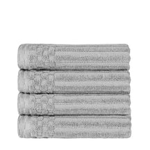 Soho Ribbed Cotton Super Absorbent 4 Piece Hand Towel Set