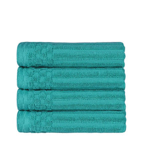 Soho Ribbed Cotton Super Absorbent 4 Piece Hand Towel Set