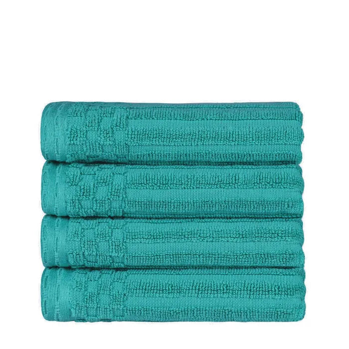 Soho Ribbed Cotton Super Absorbent 4 Piece Hand Towel Set