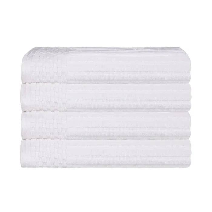 Soho Ribbed Cotton Super Absorbent 4 Piece Hand Towel Set