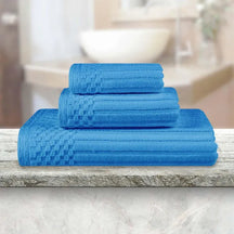 Soho Ribbed Cotton Absorbent 3 Piece Assorted Towel Set