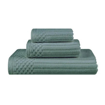 Soho Ribbed Cotton Absorbent 3 Piece Assorted Towel Set