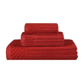 Soho Ribbed Cotton Absorbent 3 Piece Assorted Towel Set