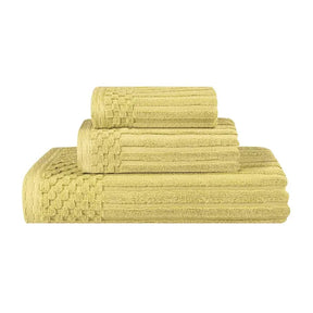 Soho Ribbed Cotton Absorbent 3 Piece Assorted Towel Set