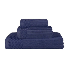 Soho Ribbed Cotton Absorbent 3 Piece Assorted Towel Set