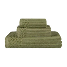 Soho Ribbed Cotton Absorbent 3 Piece Assorted Towel Set