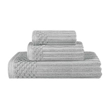 Soho Ribbed Cotton Absorbent 3 Piece Assorted Towel Set