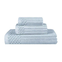 Soho Ribbed Cotton Absorbent 3 Piece Assorted Towel Set