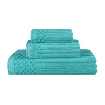 Soho Ribbed Cotton Absorbent 3 Piece Assorted Towel Set