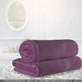 Egyptian Cotton Pile Absorbent 2 Piece Plush Solid Bath Sheet Set