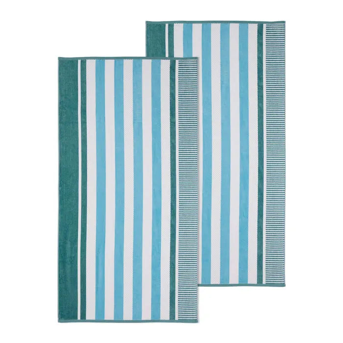 Cotton Oversized Striped 2 Piece Beach Towel