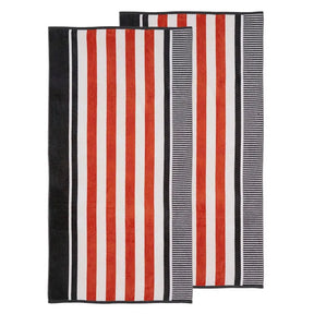 Cotton Oversized Striped 2 Piece Beach Towel